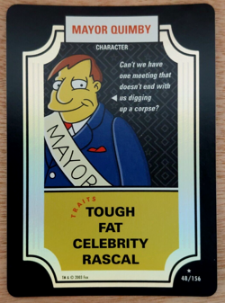 MAYOR QUIMBY 2003 The SIMPSONS TCG CCG RARE HoloFoil CARD #48 NearMINT-MINT - Image 1