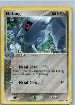 2004 Pokemon TCG EX Hidden Legends Metang 21/101 Rare Reverse Holo - Image 1