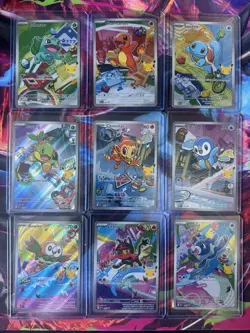 Pokemon First Partner Illustration Series 1 Collection - Complete Full Set Of 9 - Image 1