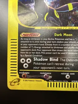Pokemon Umbreon Aquapolis Holo Rare H29/H32 Holo Swirl NM - Image 4