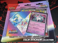 Pokemon TCG Prismatic Evolutions 3-Pack Tech Sticker Collection Blister - Image 1