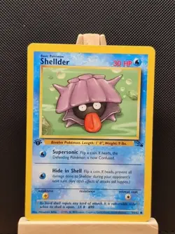 Pokemon 1999 WOTC 1st Edition Fossil Shellder 54/62 - Light Play - Image 1