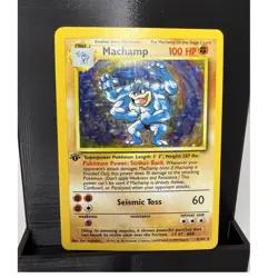NM Machamp 8/102 Base Set 1st Edition Holo Rare 1999 EN - Image 1