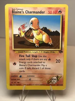 CREASE Blaine's Charmander 60/132 Regular/Non-Holo Gym Challenge Pokemon Card - Image 1