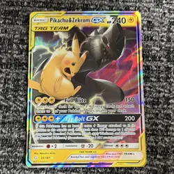Pokemon TCG Pikachu & Zekrom GX TAG TEAM Ultra Rare Holo 33/181 Team Up ENG - Image 1