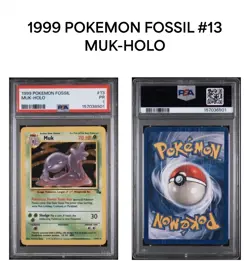 Pokemon Fossil Muk Holo 13/62 1999 Unlimited English PSA 1 PR 1 POP 58 - Image 1