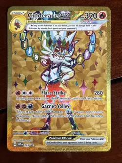 Pokemon Scarlet & Violet Promo Cinderace Ex 163 Gold Holo - Image 1