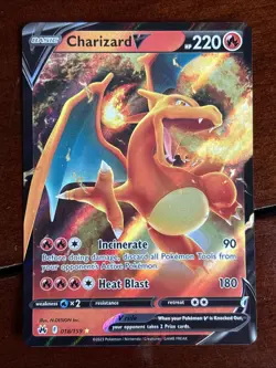 Pokemon Crown Zenith Charizard V 018/159 Full Art Holo Rare - Image 1