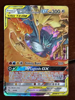 Pokemon Hidden Fates Moltres & Zapdos & Articuno GX 44/68 Full Art Holo MP - Image 1