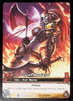 World of Warcraft TCG Zy'Lah Manslayer (Extended Art) - Heroes of Azeroth 276/36 - Image 1