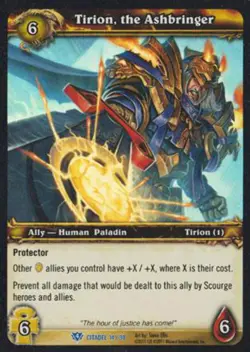 World of Warcraft TCG Tirion, the Ashbringer (Foil) - Icecrown Citadel Treasure - Image 1