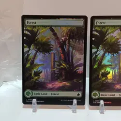 Magic The Gathering Forest #290 Full Art Foil NM Lot Of 3 Foundations - Image 2