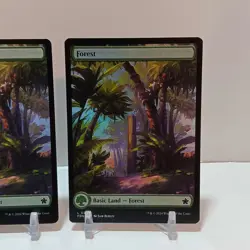 Magic The Gathering Forest #290 Full Art Foil NM Lot Of 3 Foundations - Image 4