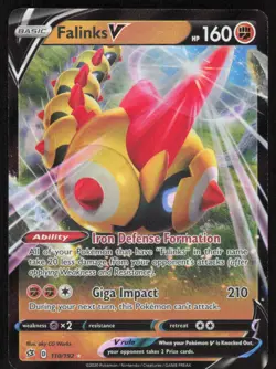 Pokemon TCG SWSH02: Rebel Clash #110/192 Falinks V NM - Image 1