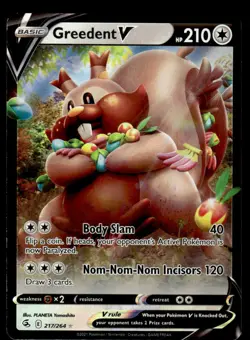 Pokemon TCG SWSH08: Fusion Strike #217/264 Greedent V NM - Image 1