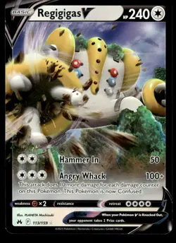Pokemon TCG Crown Zenith #113/159 Regigigas V NM - Image 1