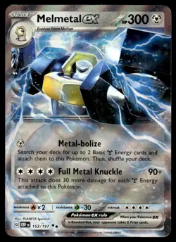 Pokemon TCG SV03: Obsidian Flames #153/197 Melmetal EX NM - Image 1