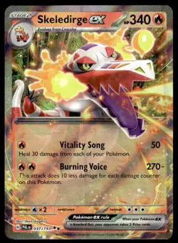 Pokemon TCG Paldea Evolved #037/193 Skeledirge ex NM - Image 1