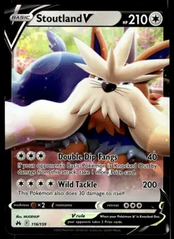 Pokemon TCG Crown Zenith #116/159 Stoutland V NM - Image 1