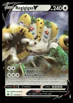 Pokemon TCG Crown Zenith #113/159 Regigigas V NM - Image 1