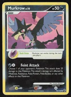 Pokemon TCG Secret Wonders #95/132 Murkrow LP - Image 1