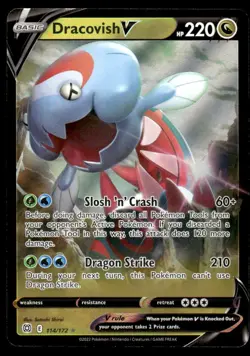Pokemon TCG Brilliant Stars #114/172 Dracovish V NM - Image 1