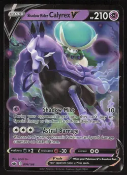 Pokemon TCG SWSH06: Chilling Reign #074/198 Shadow Rider Calyrex V NM - Image 1