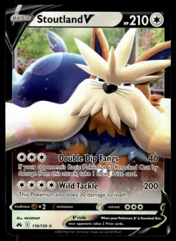 Pokemon TCG Crown Zenith #116/159 Stoutland V NM - Image 1