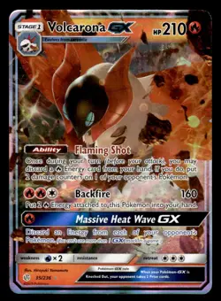 Pokemon TCG SM - Cosmic Eclipse #35/236 Volcarona GX NM - Image 1