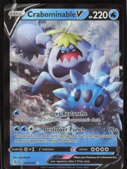 Pokemon TCG SWSH08: Fusion Strike #076/264 Crabominable V NM - Image 1