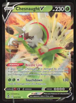 Pokemon TCG SWSH12: Silver Tempest #015/195 Chesnaught V NM - Image 1