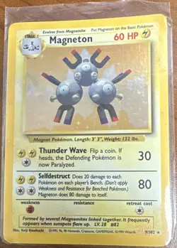 Pokemon TCG WOTC Magneton 9/102 Base Set Holo Rare Unlimited English 60 HP - Image 1