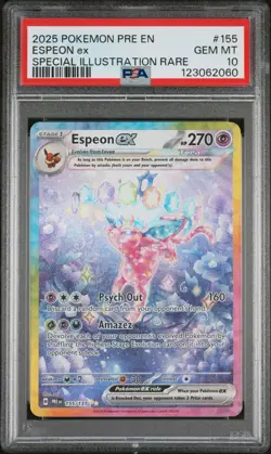 Espeon EX Sir 155/131 Prismatic Evolutions 2025 Pokemon PSA 10 Gem Mint - Image 1