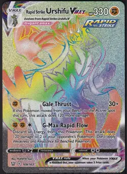 Pokemon Rapid Strike Urshifu VMAX Secret Holo 169/163 Swsh05 Battle Styles NM - Image 1