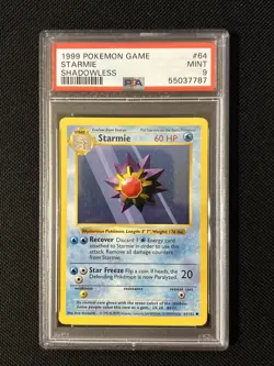 Pokemon Starmie 64/102 Base Set *PSA 9* (Shadowless) - Image 1
