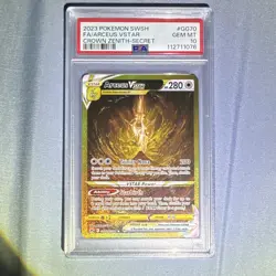 2023 Pokemon SWSH Crown Zenith Secret #GG70 FA Arceus VSTAR PSA 10 GEM MINT - Image 1