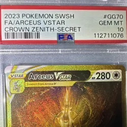 2023 Pokemon SWSH Crown Zenith Secret #GG70 FA Arceus VSTAR PSA 10 GEM MINT - Image 2