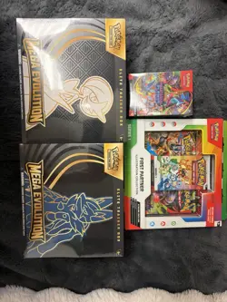 Pokemon Sealed Lot: Mega Etbs, Phantasmal Flames Bundle, & 1st Part Illustration - Image 1