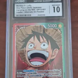 Monkey D. Luffy Alt Art Leader OP13-001 Carrying on His Will 2025 CGC 10 - Image 1