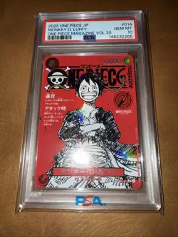 2025 ONE PIECE JAPANESE PROMOS ONE PIECE MAGAZINE VOL.20 MONKEY D. LUFFY PSA 10 - Image 1