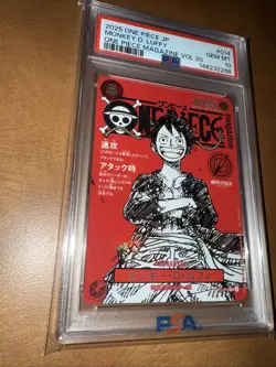 2025 ONE PIECE JAPANESE PROMOS ONE PIECE MAGAZINE VOL.20 MONKEY D. LUFFY PSA 10 - Image 2