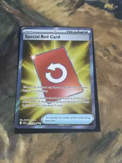 Special Red Card 113/086 Chaos Rising Trainer Full Art Holo Rare Pokemon Card NM - Image 1