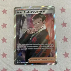 Team Rocket's Giovanni 225/182 Destined Rivals Holo Pokemon TCG Card - Image 1