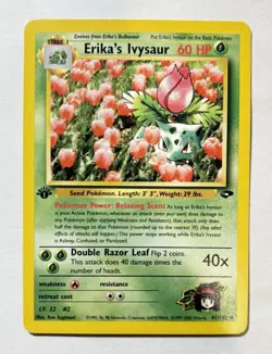 Erika’s Ivysaur 1st Edition Gym Heroes 41/132 WOTC Pokemon Card NM/LP - Image 1