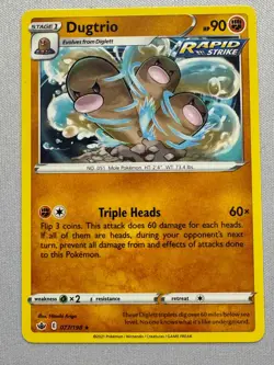 Dugtrio 077/198 Rare Chilling Reign Pokemon Near Mint - Image 1