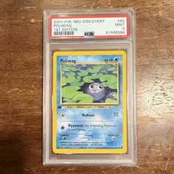 Pokemon TCG Poliwag Neo Discovery 1st Edition 62/75 Regular Common English PSA 9 - Image 1