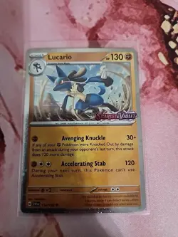 Pokemon TCG Lucario 114/198 Cosmos Holo Scarlet And Violet Stamped - Image 1