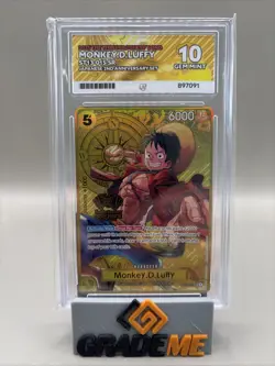 ACE 10 Monkey.D.Luffy #ST13-015 One Piece 2nd Anniversary Set Gold Foil - Image 1