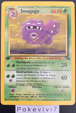 Carte Pokemon SMOGOGO 45/62 Unco FOSSILE EDITION 1 Wizards FR OCCASION - Image 1
