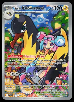 Iono's Kilowattrel 163/159 Holo Illustration Rare Journey Together Pokemon Card - Image 1